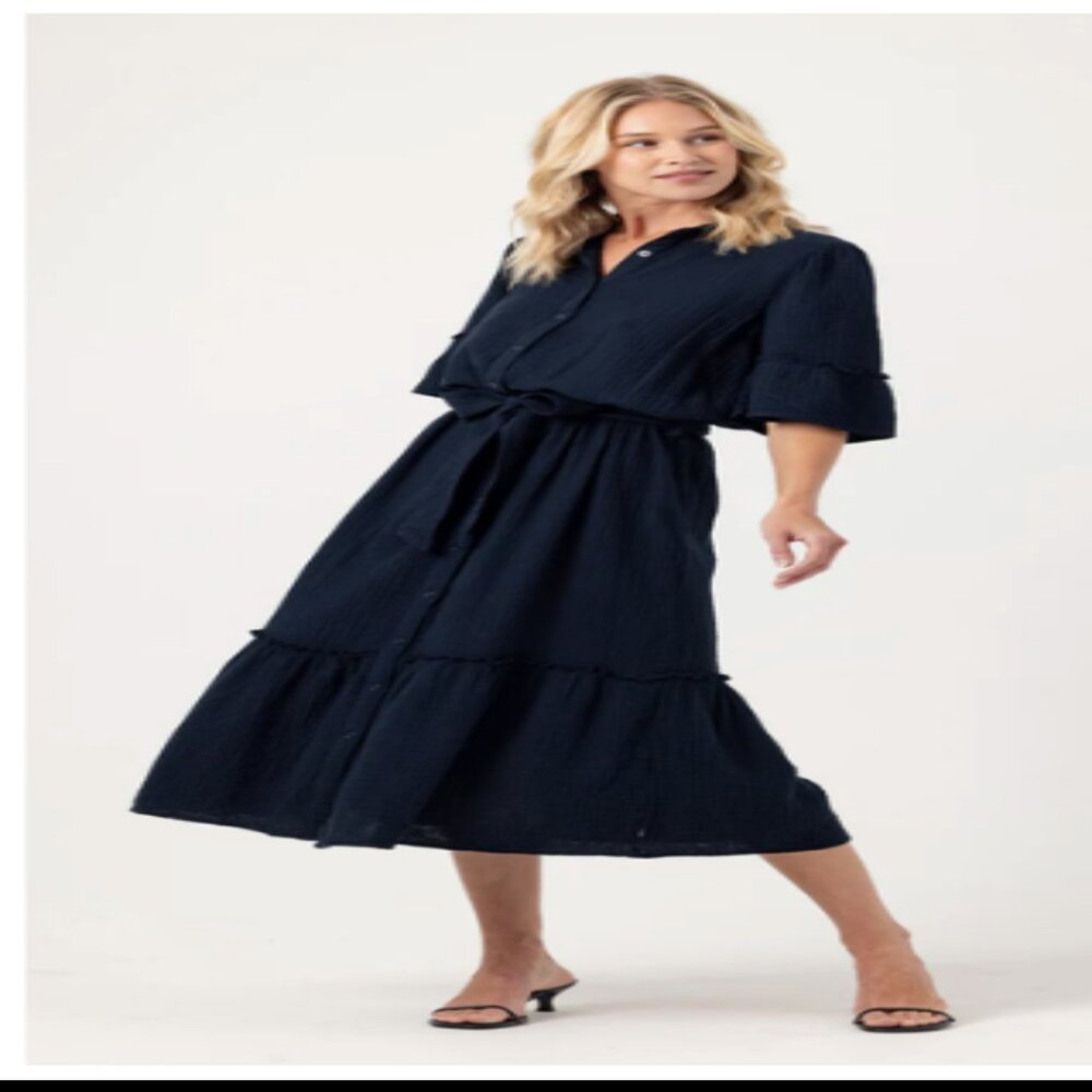 We Are Sundays Caprice Dress in Navy – Size Large